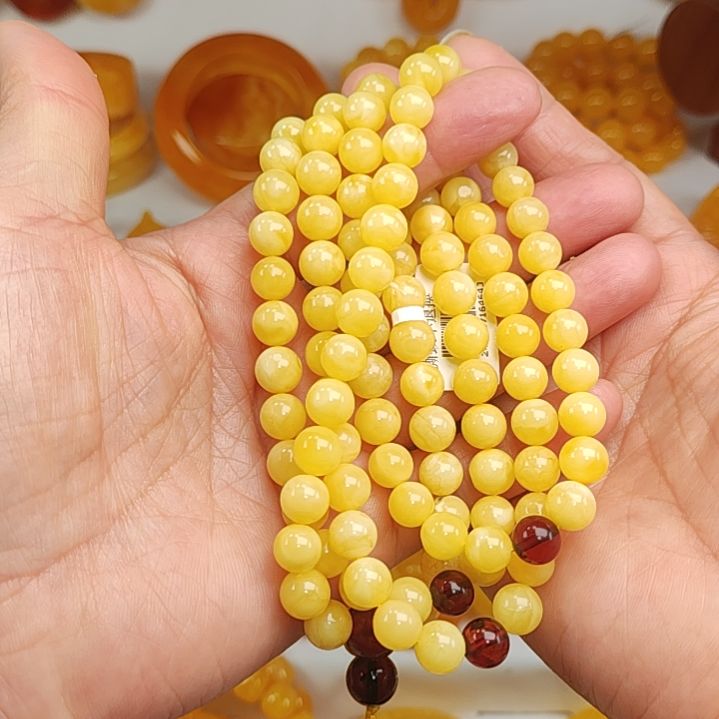 琥珀手串未镶嵌手串彿珠108