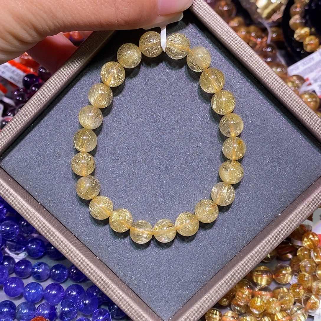 未镶嵌手链水晶金发晶8:8