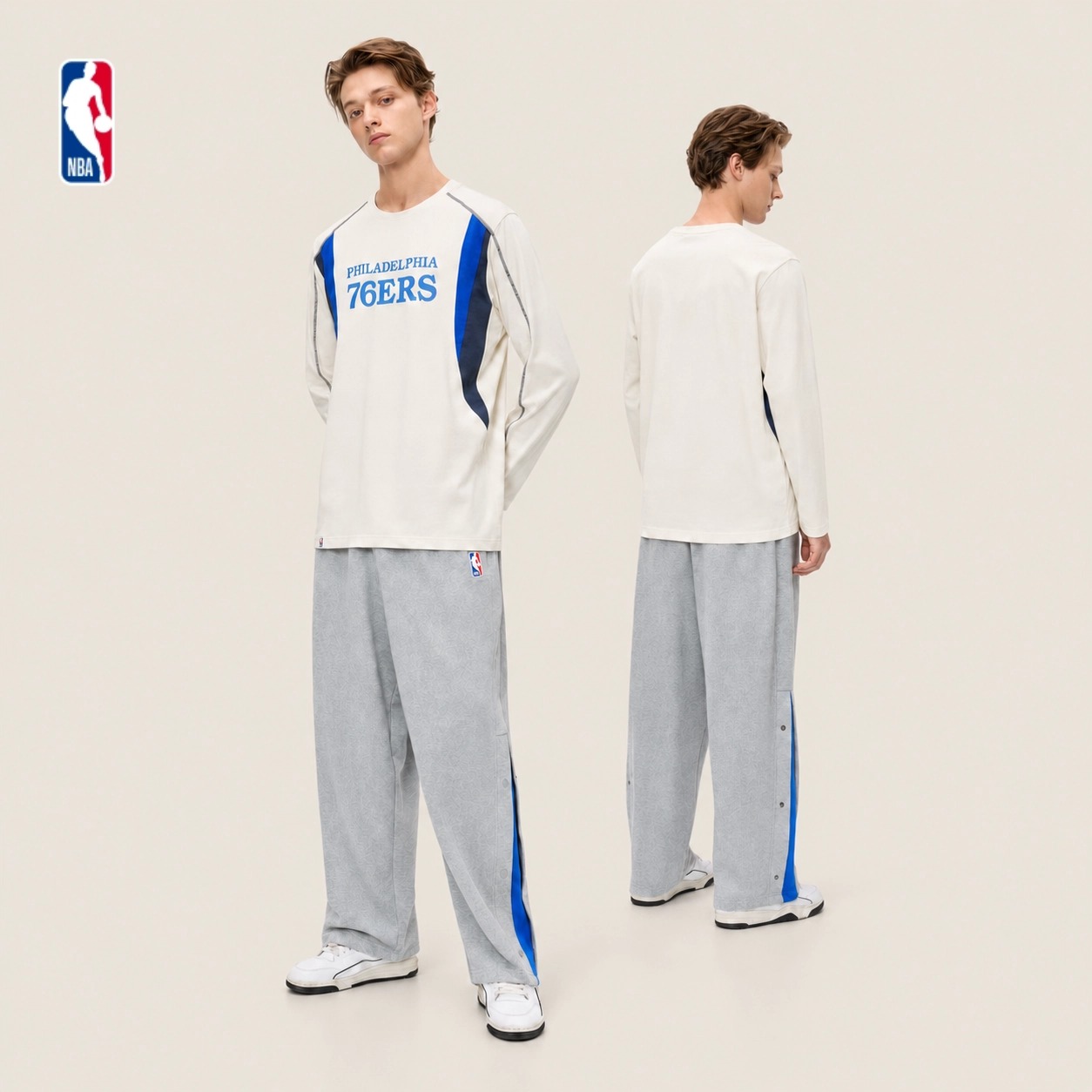 NBA官方湖人勇士26秋季新款篮球速干凉感透气抗菌宽松长袖T男女