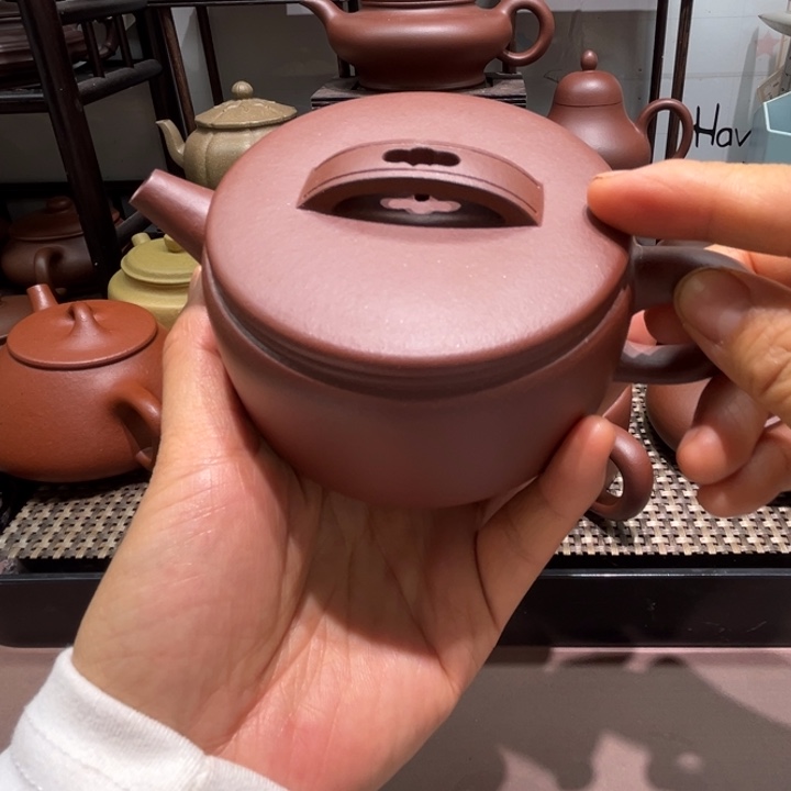 紫砂茶壶紫泥汉瓦160cc