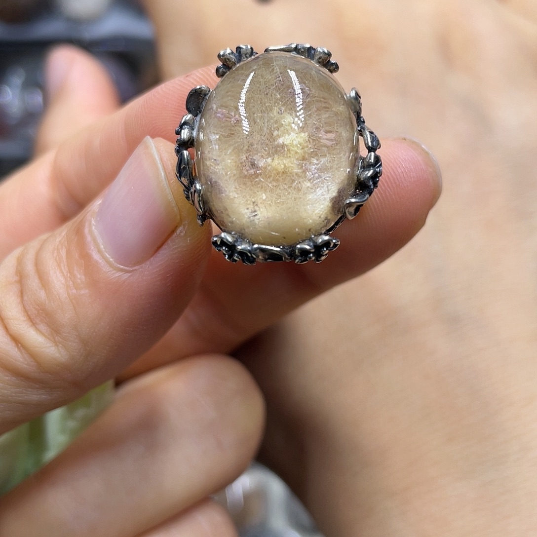 【闪购商品】水晶珠宝半成品银S925镶嵌戒指