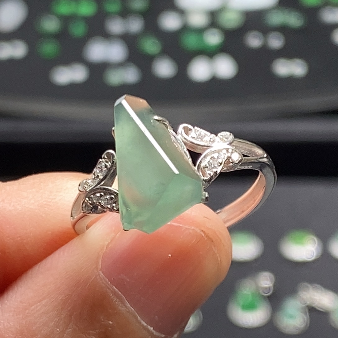 翡翠银S925镶嵌戒指