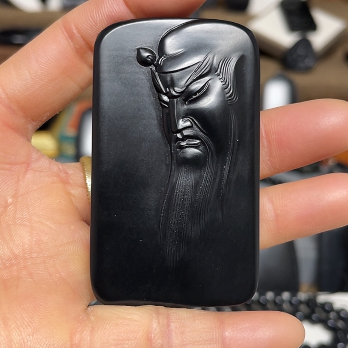 【闪购商品】和田玉（墨玉）吊坠(不含链)未镶嵌哥****?货头66克