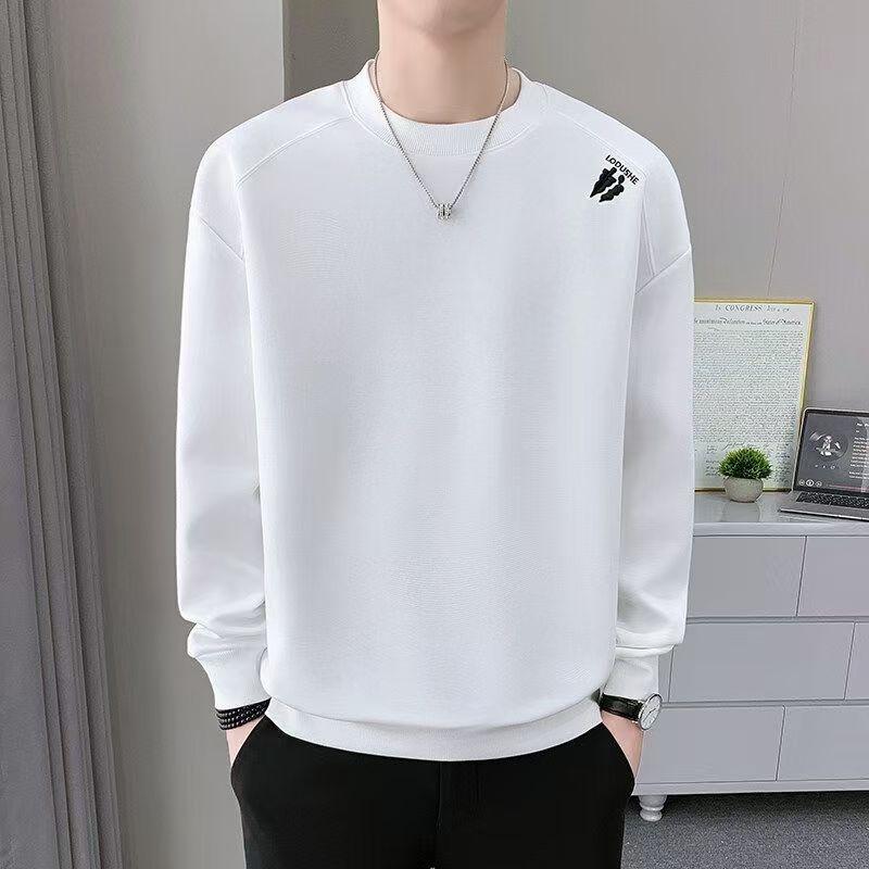 圆领冬季套头宽松型秋冬刺绣卫衣男士休闲男装打底衫加绒