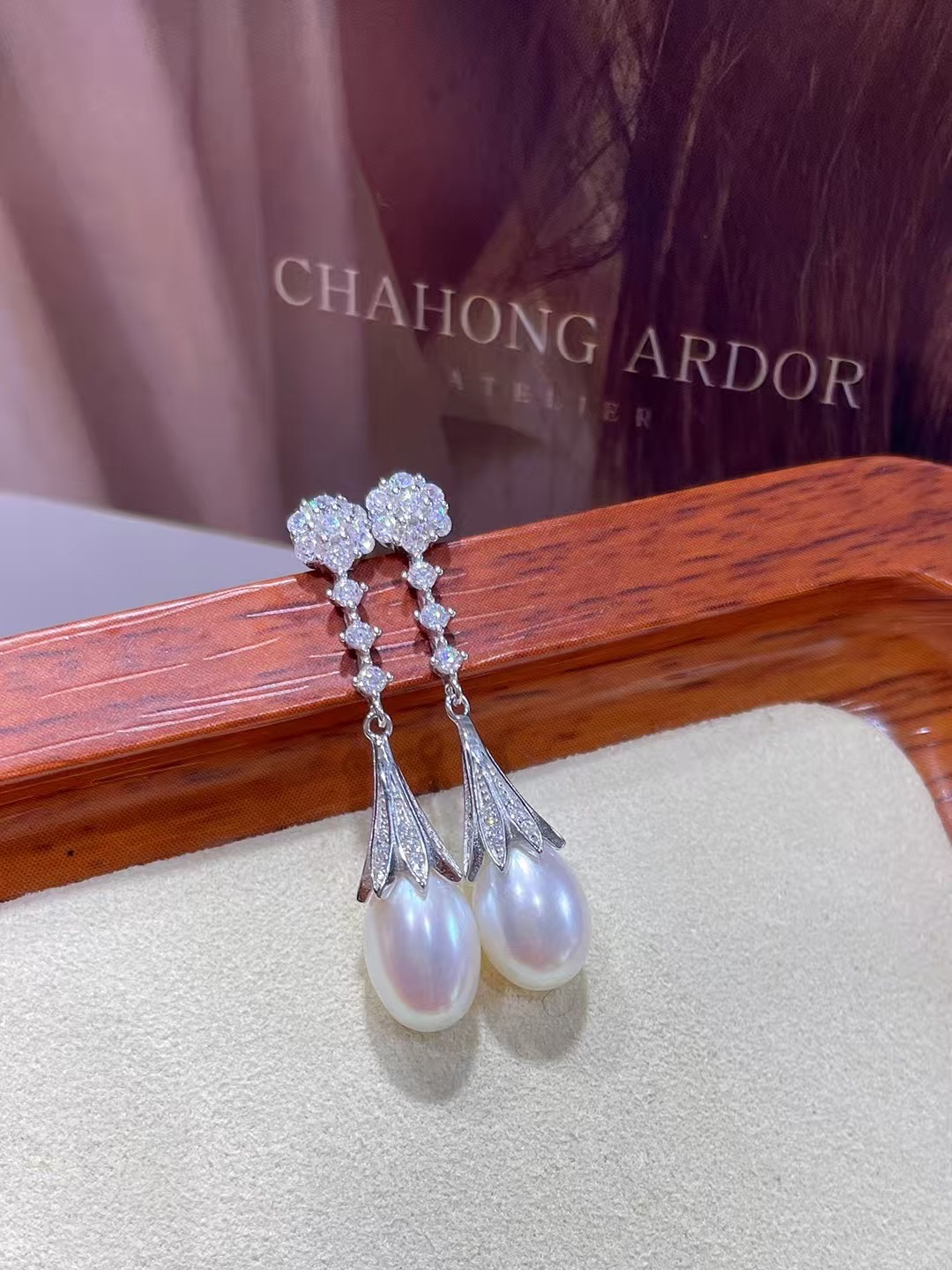 银925正品天然淡水珍珠耳饰精选6A极强珠光8-9mm精工制作