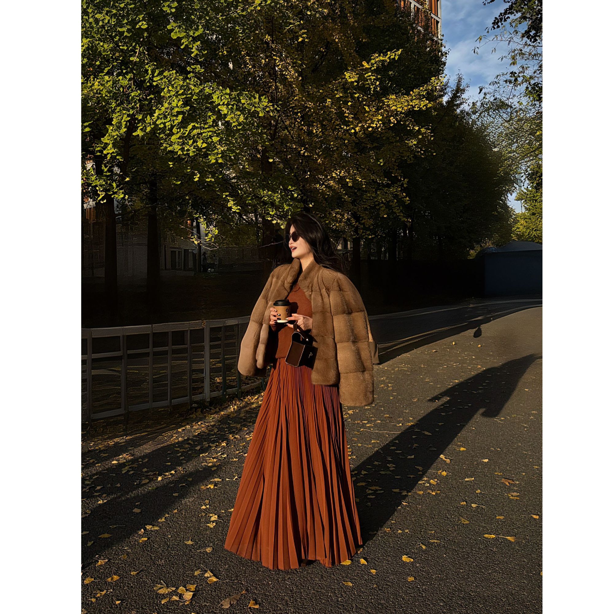 Ah·Jing 梓静 设计感小A字摆半裙直筒法式极简百褶半身裙0937