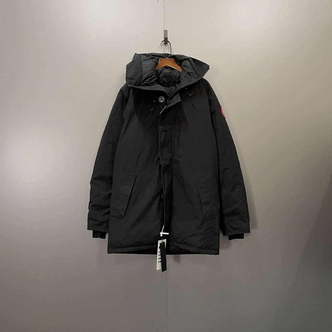 99新 CANADA GOOSE (ll) 加拿大鹅 黑色长款羽绒服 M码008993