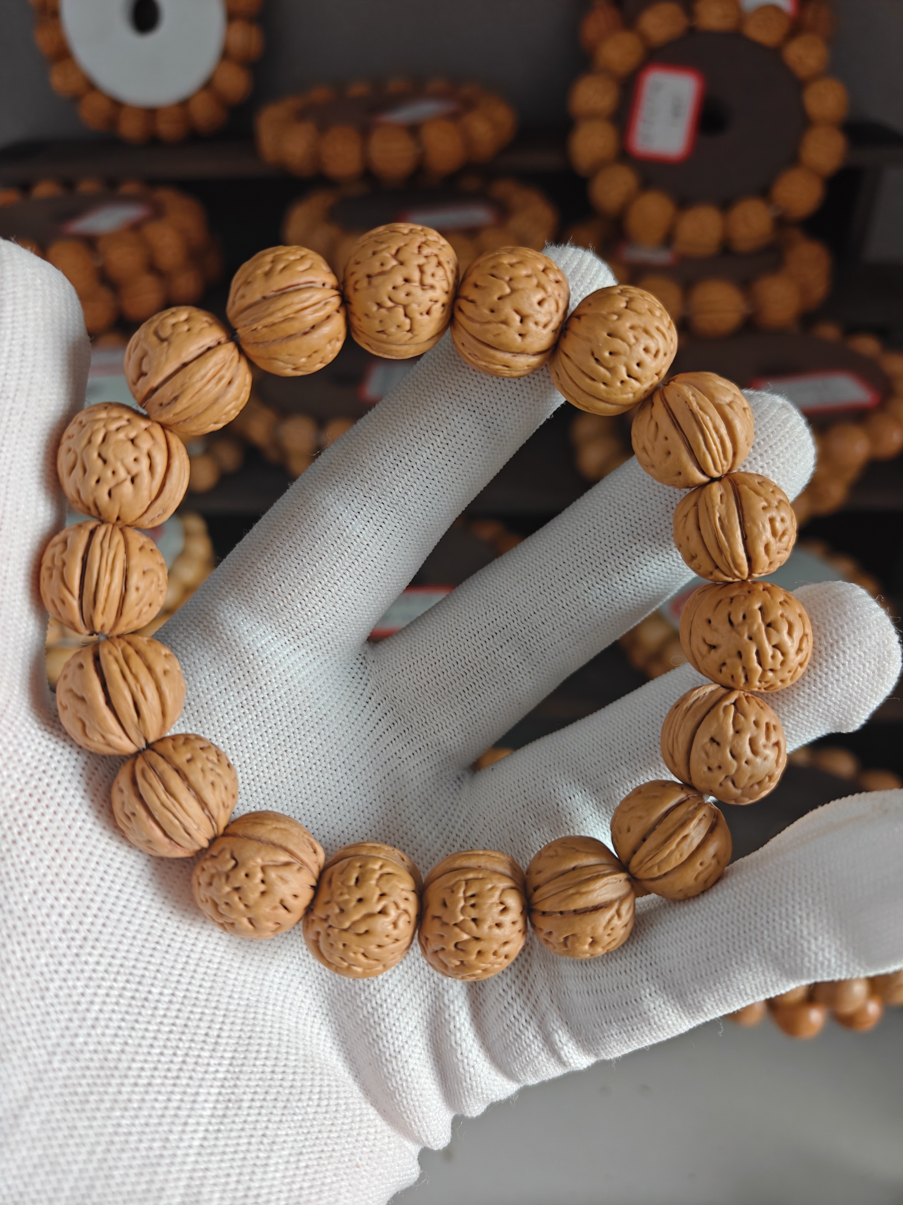 盘锦野生矮桩小肌肉纹奶油核原皮14.8*16*13.6