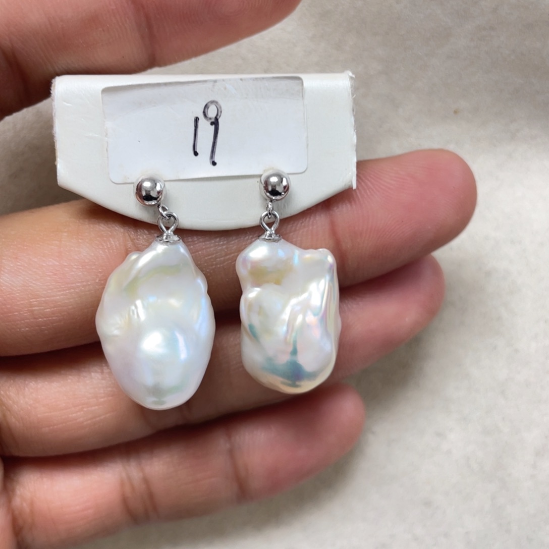 淡水珍珠耳饰银S925镶嵌