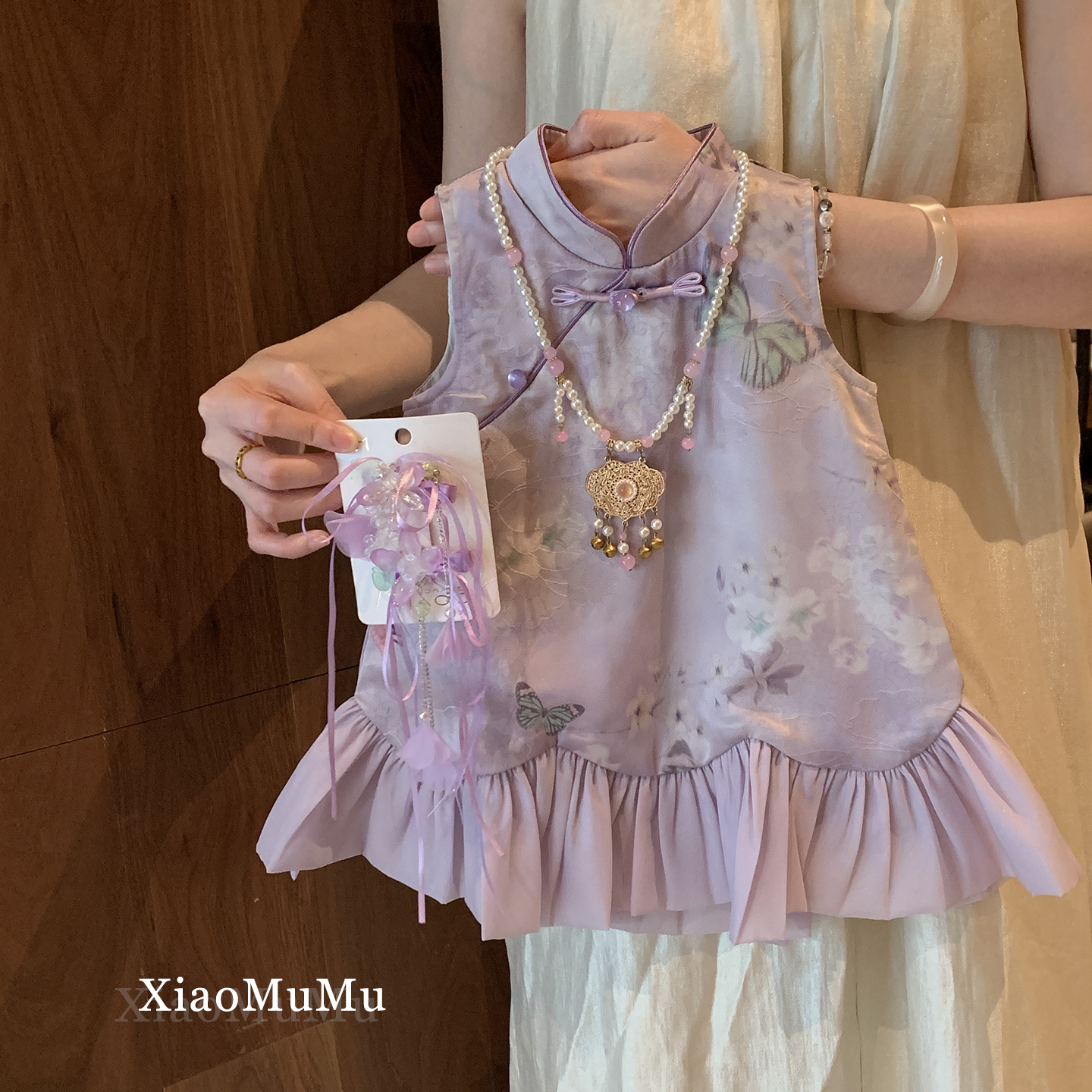 【现货】女童国风连衣裙夏天2025新款小童女宝宝洋气旗袍背心裙度假