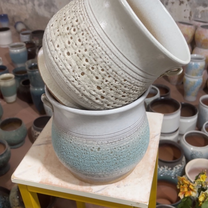 紫砂花盆口径21高度21两只正品