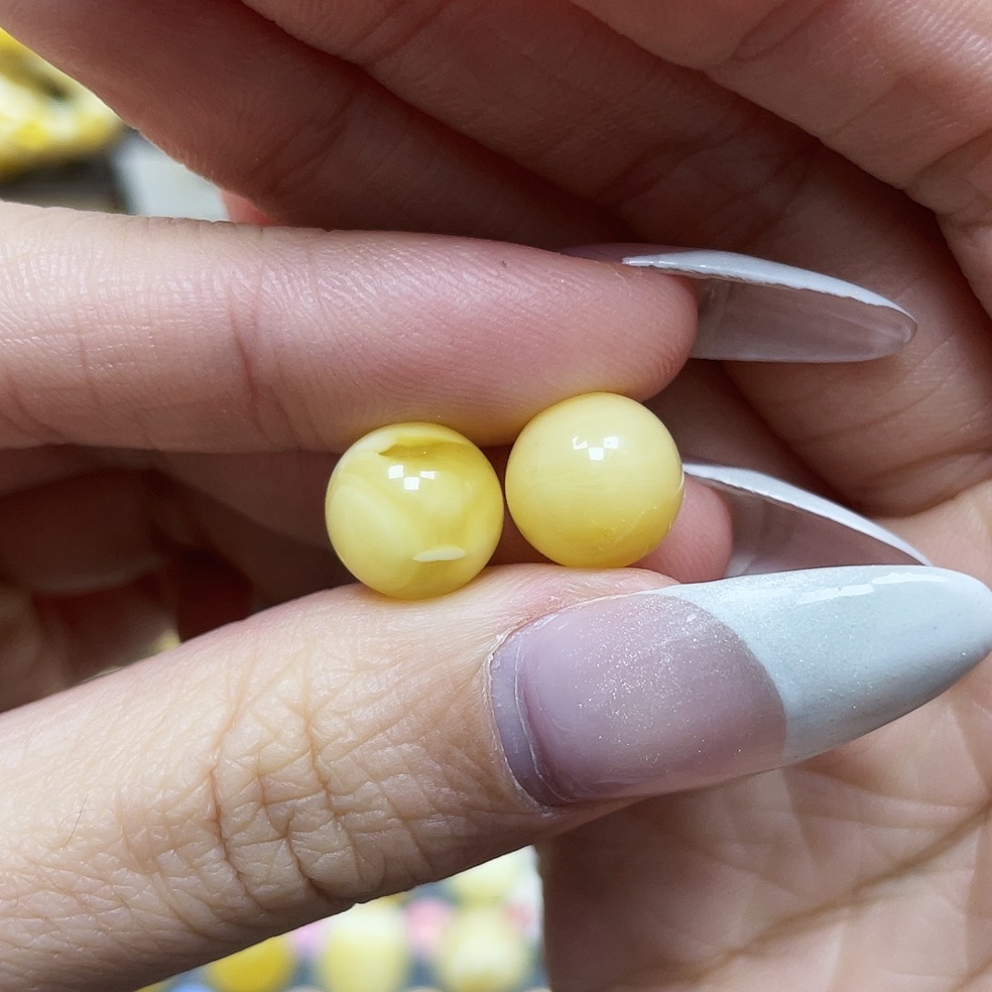 琥珀珠宝奇石未镶嵌李*10.7mm微瑕花粉福利款