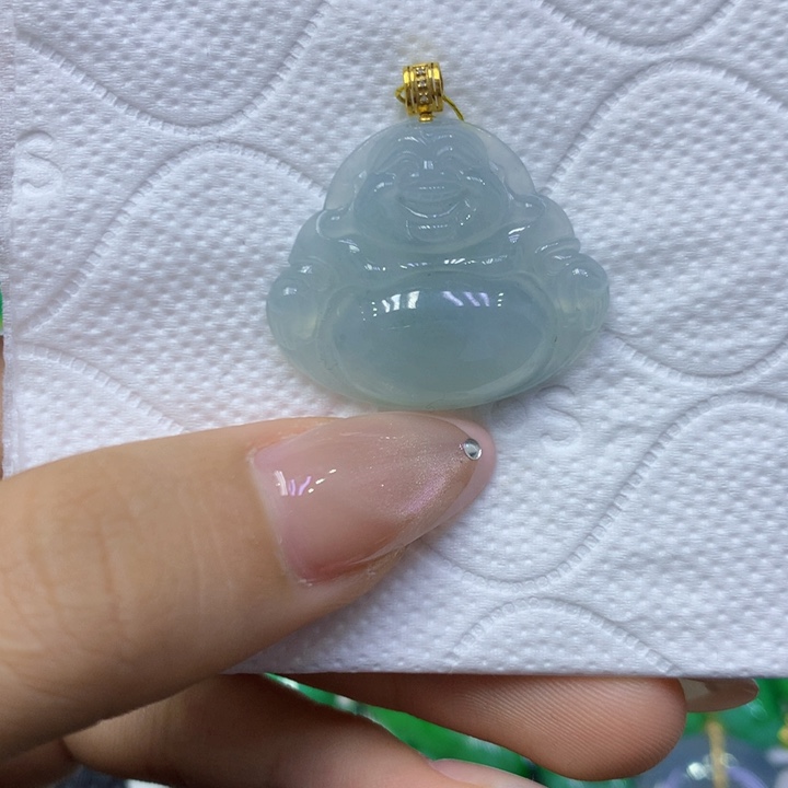 颈饰18K金镶嵌翡翠