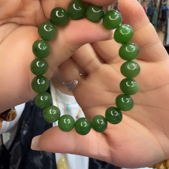 手链未镶嵌和田玉（碧玉）妩*