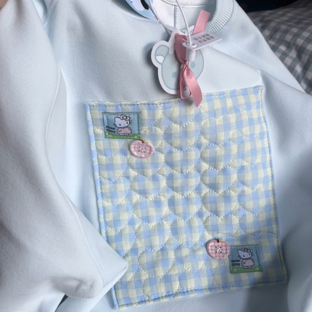 原创夹棉手工拼布学生百搭卫衣