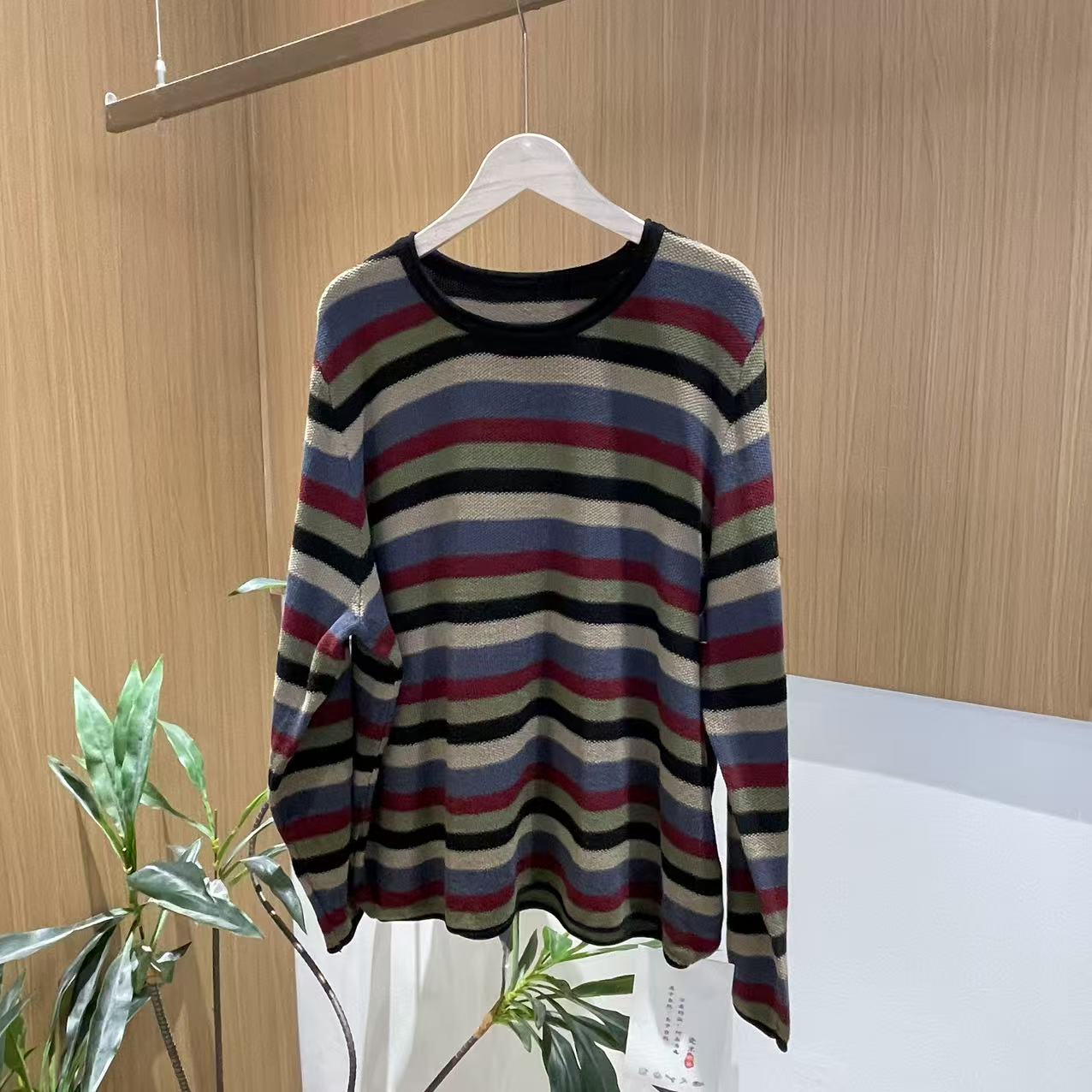 14999新款春秋宽松显瘦撞色百搭针织开衫T恤