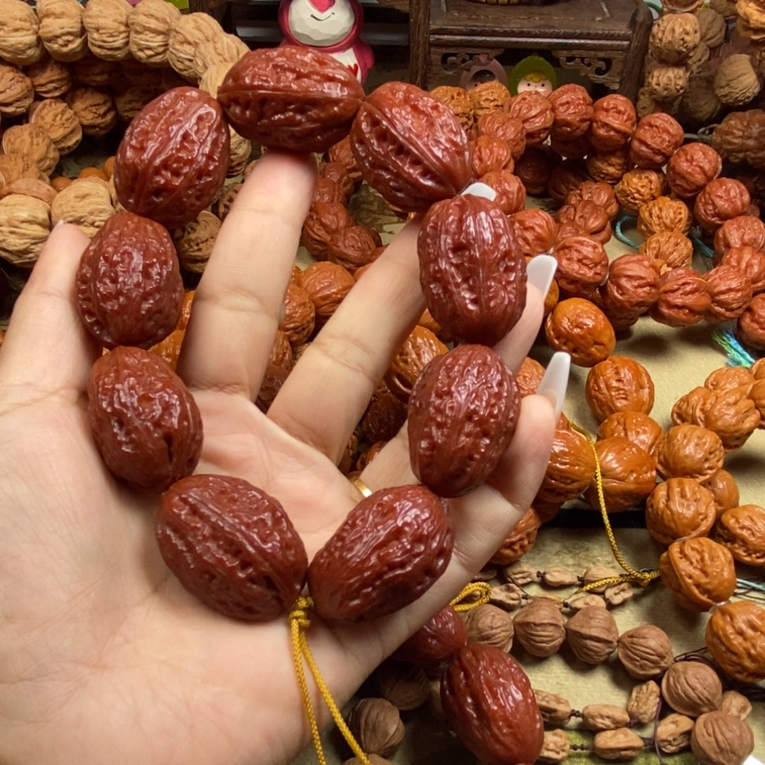 天***星文玩核桃吊坠无边大枣文玩核桃