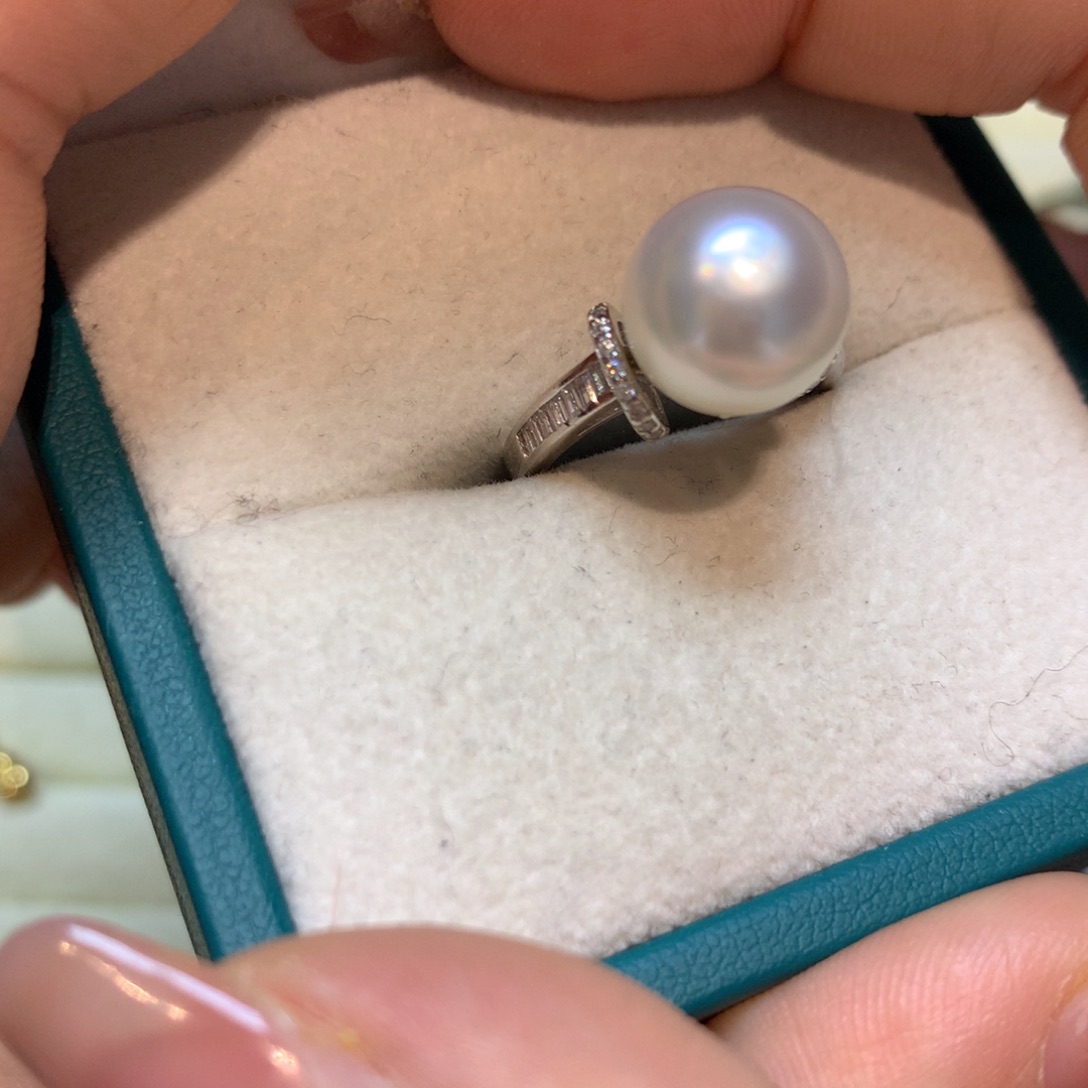 海水珍珠戒指银S925镶嵌