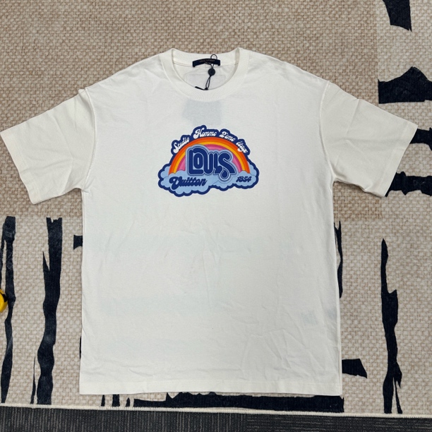未使用 LouisVuitton/路易威登 ss23白色彩虹印花圆领短袖