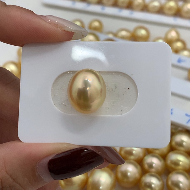 海水珍珠裸珠金珠炫彩极强光12.2m