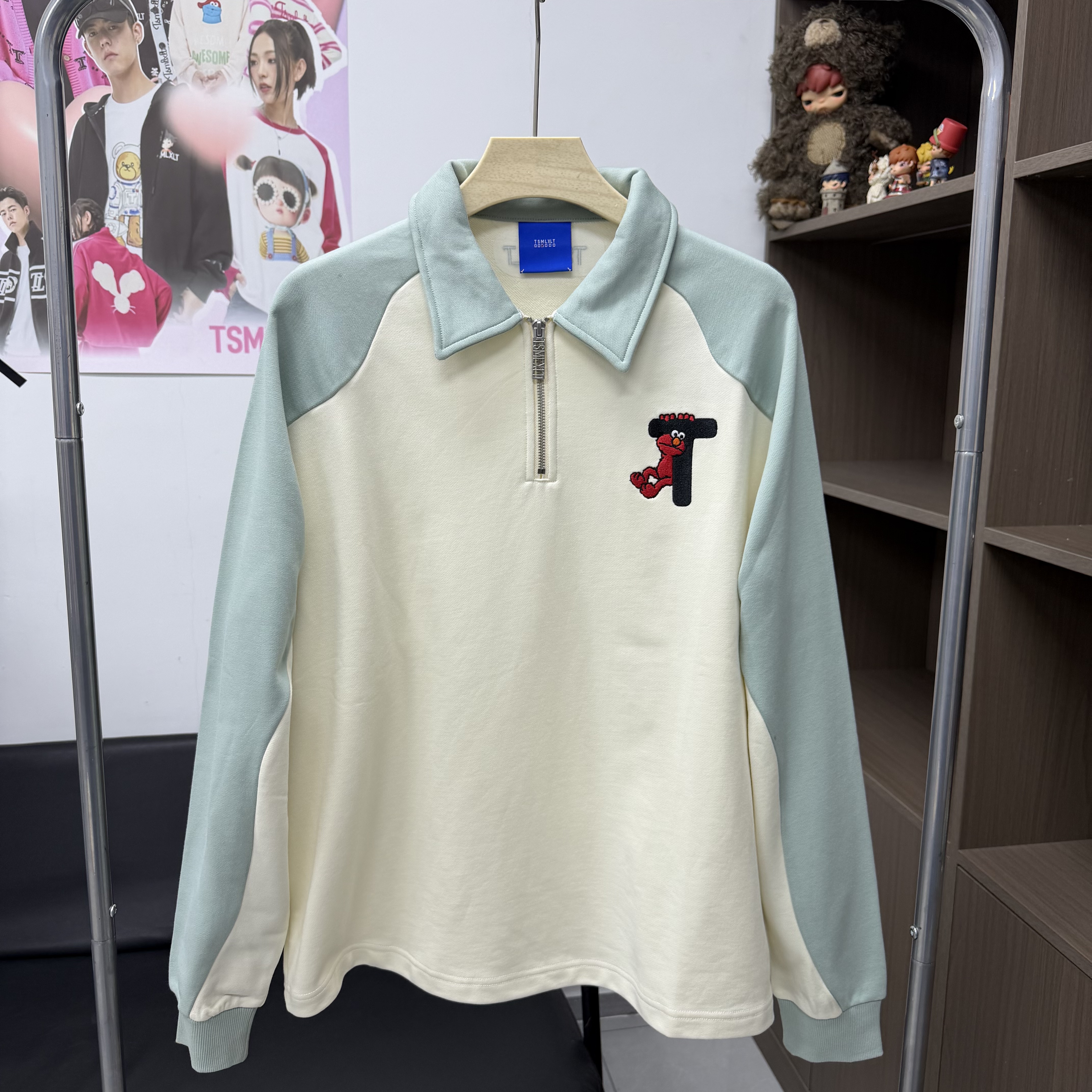 春秋男女同款拼色长袖polo123330141