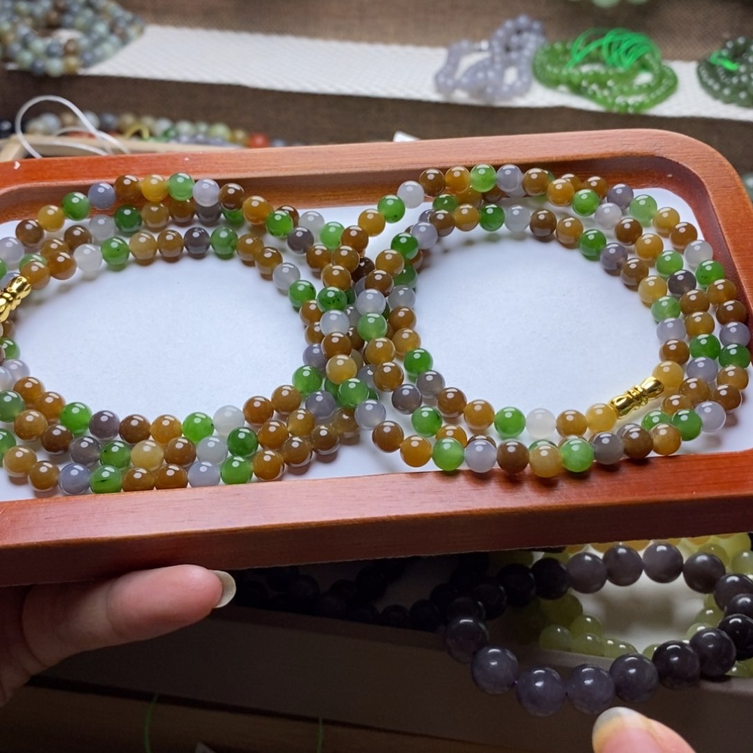 手链未镶嵌和田玉?****?6mm精品多宝108多圈2条