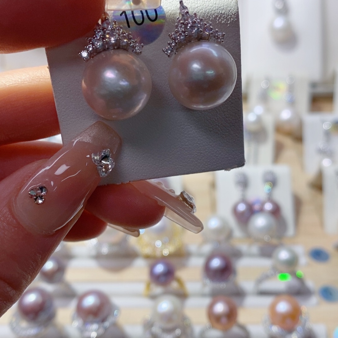 淡水珍珠耳饰合金