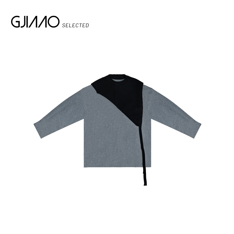 20829 侧系扣针织披肩T恤