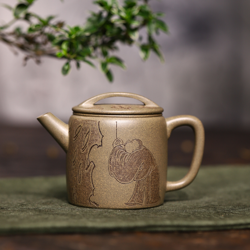 宜兴紫砂 | 仇峰高汉瓦  定数/轮回刻绘紫砂壶