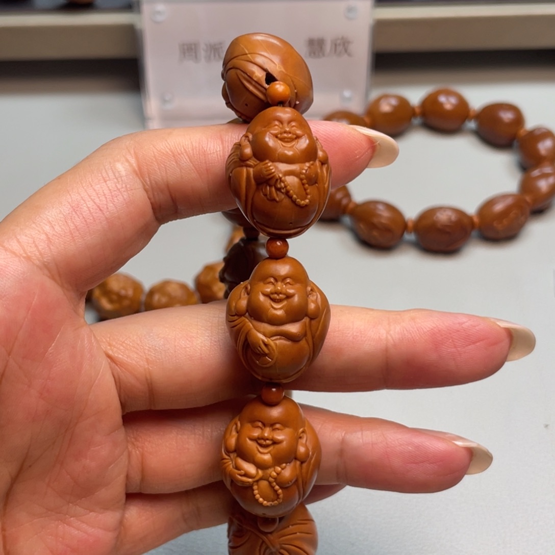 橄榄核吊坠弥勒手串