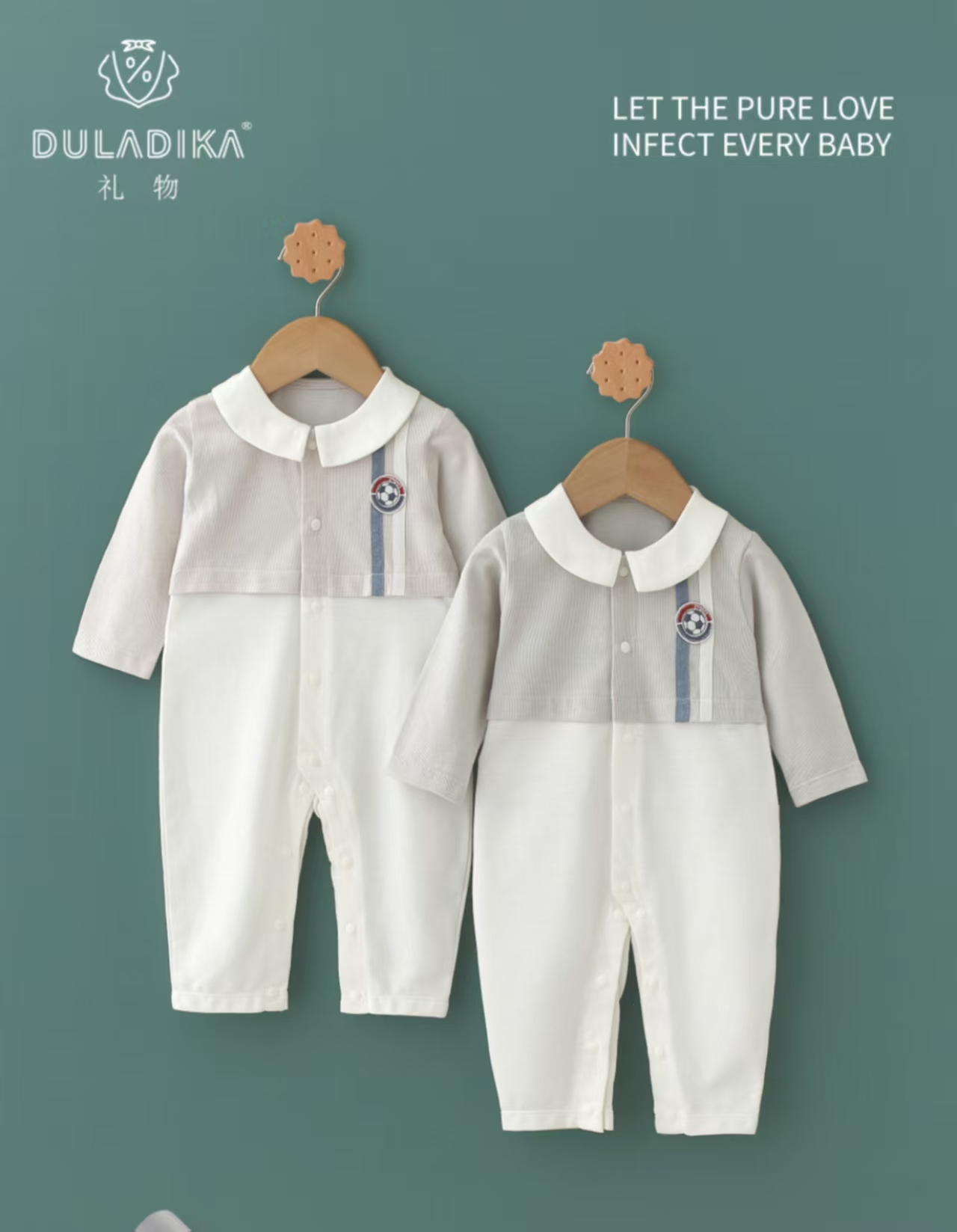 阿柔）春夏绅士爬爬服哈衣通用夏季欧美风睡衣连体衣男婴儿长袖