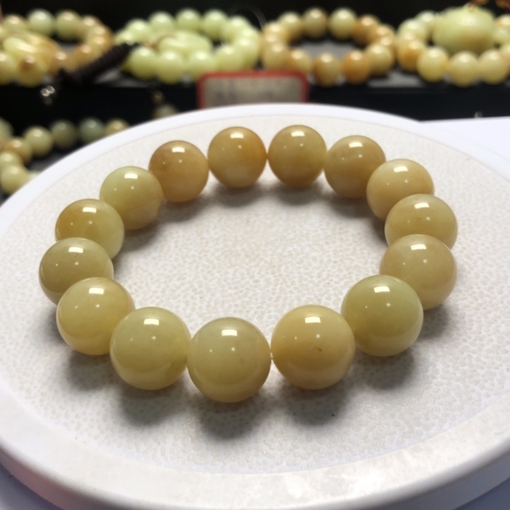 和田玉手串未镶嵌卡14