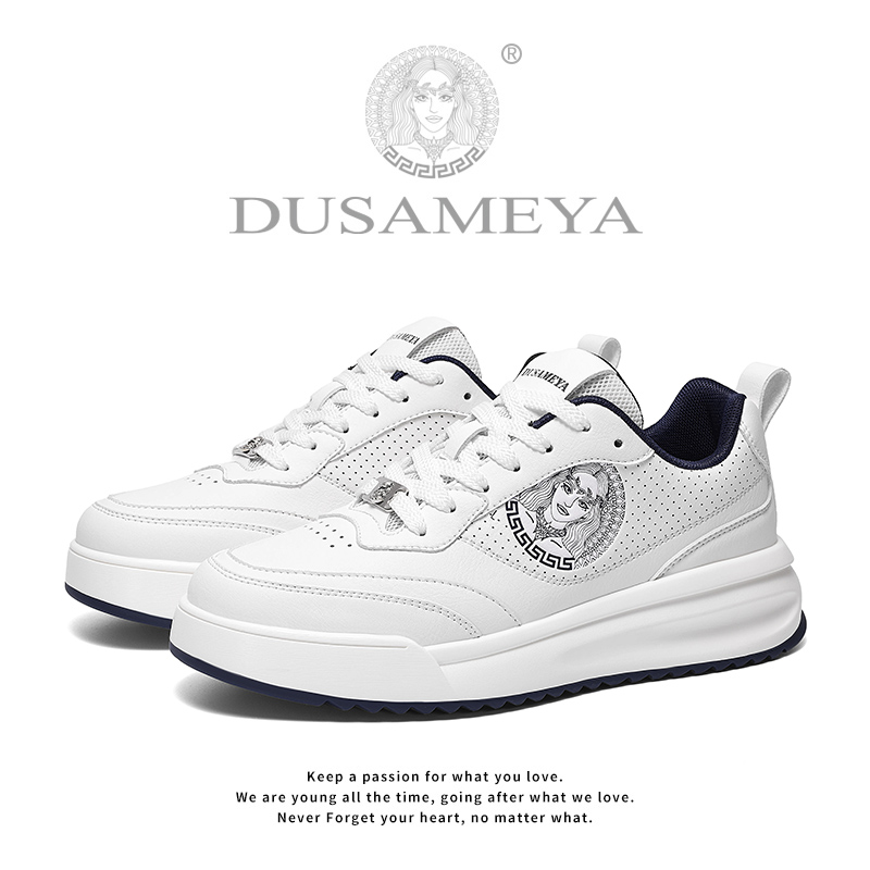 DUSAMEYA/杜莎米娅男鞋早秋新款透气软底时尚休闲鞋增高百搭板鞋