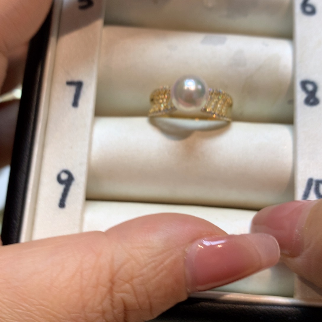 海水珍珠戒指银S925镶嵌