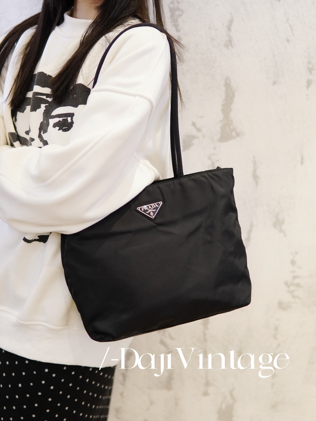 95新 Prada/普拉达 大吉中古SZ/PRADA普拉达黑银26单肩包