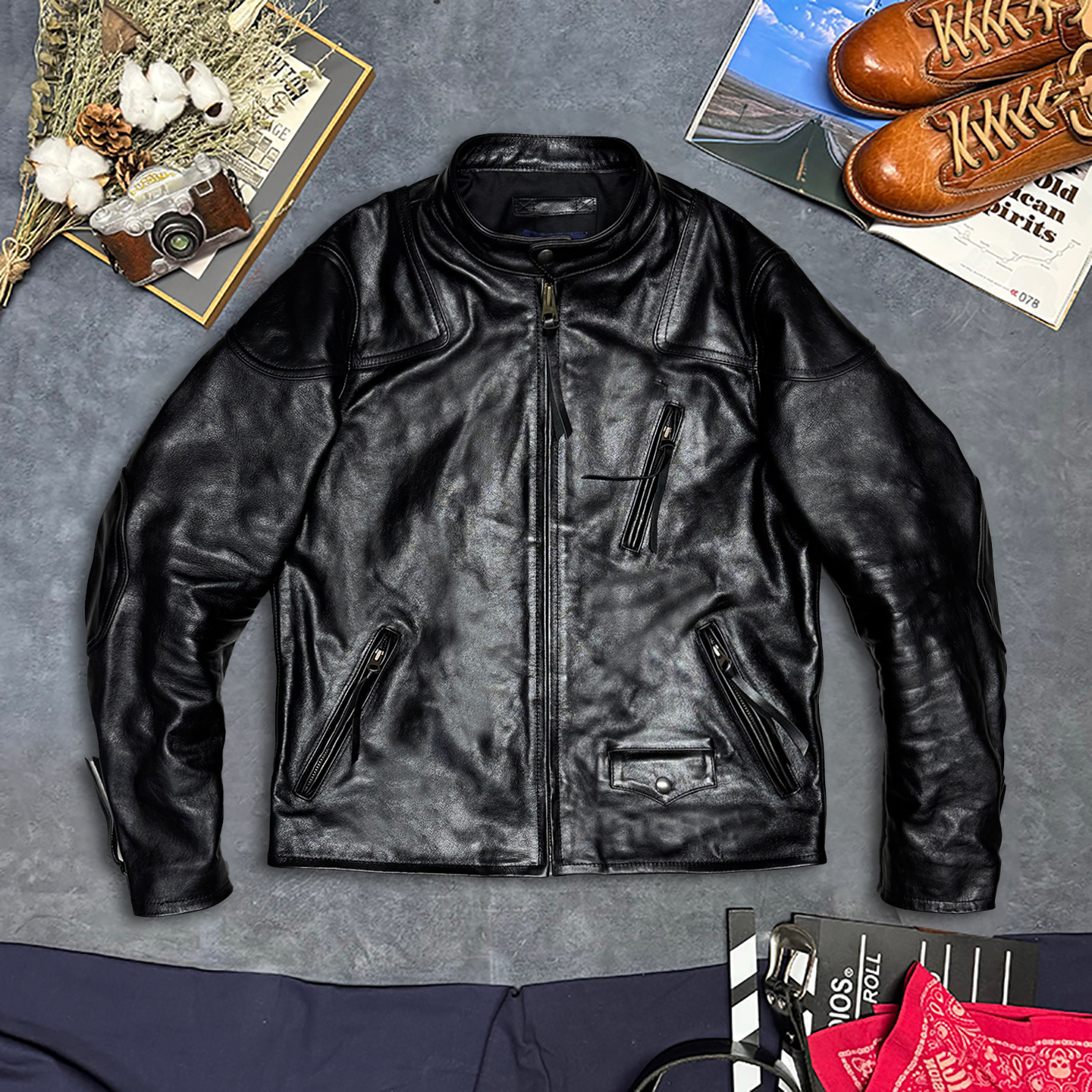 直播福利毒液头层油蜡牛皮皮衣