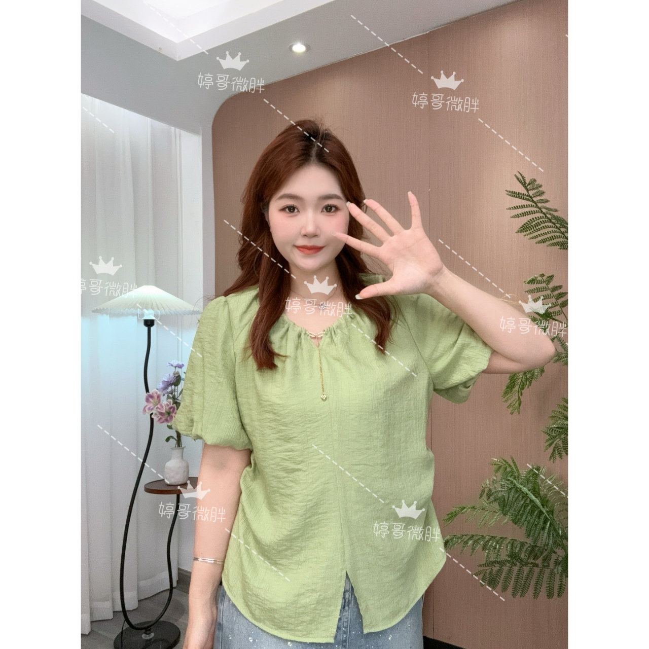 【 婷哥定制 蔷薇盛夏】夏季大码女装设计显瘦百搭短袖上衣TGW41508
