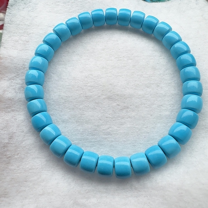 尺寸：7/5➕蓝直切桶珠手串