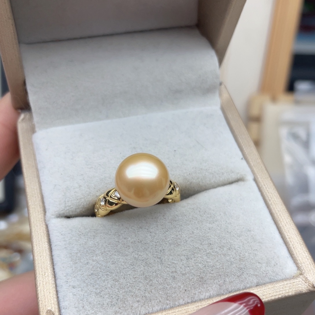 海水珍珠戒指银S925镶嵌X140