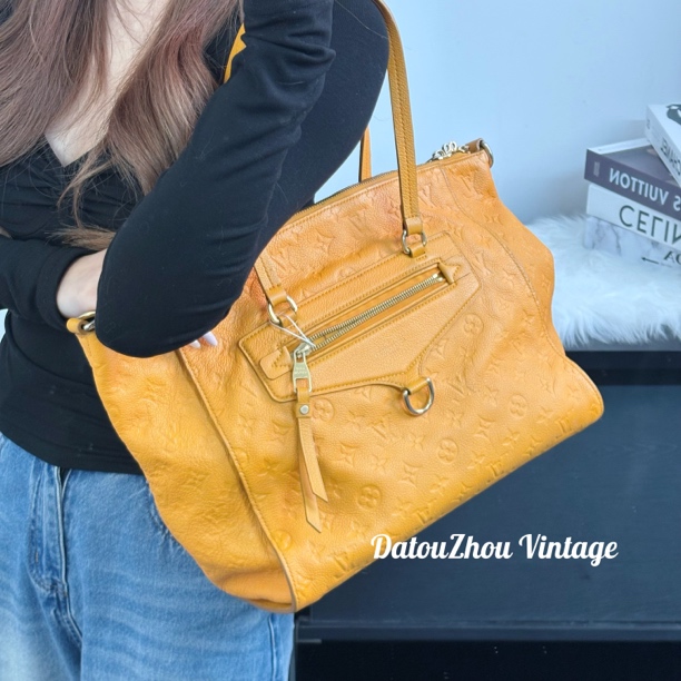 95新 LouisVuitton/路易威登 橙色老花单肩包gg