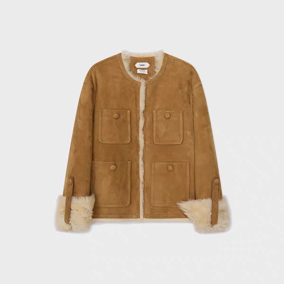 IMMI 25秋冬 设计师品牌 绒面四口袋皮毛一体外套  SOLSOL买手店