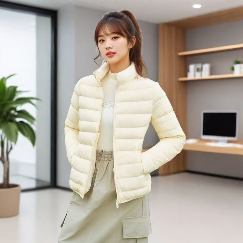 排骨款保暖修身型立领女薄款短款轻便百搭羽绒服