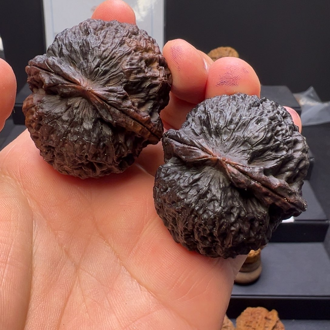 吊坠文玩核桃荔枝纹铁狮子46mm