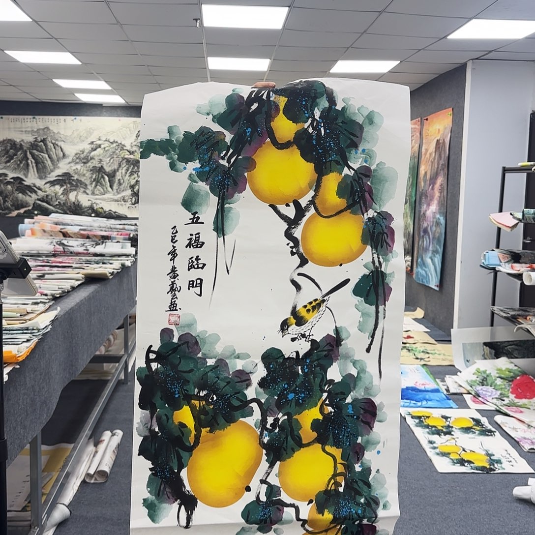 国画作品小姐姐放漏中