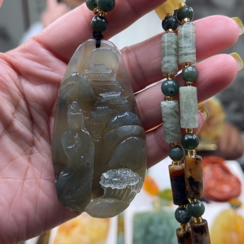 岫玉未镶嵌挂件挂件