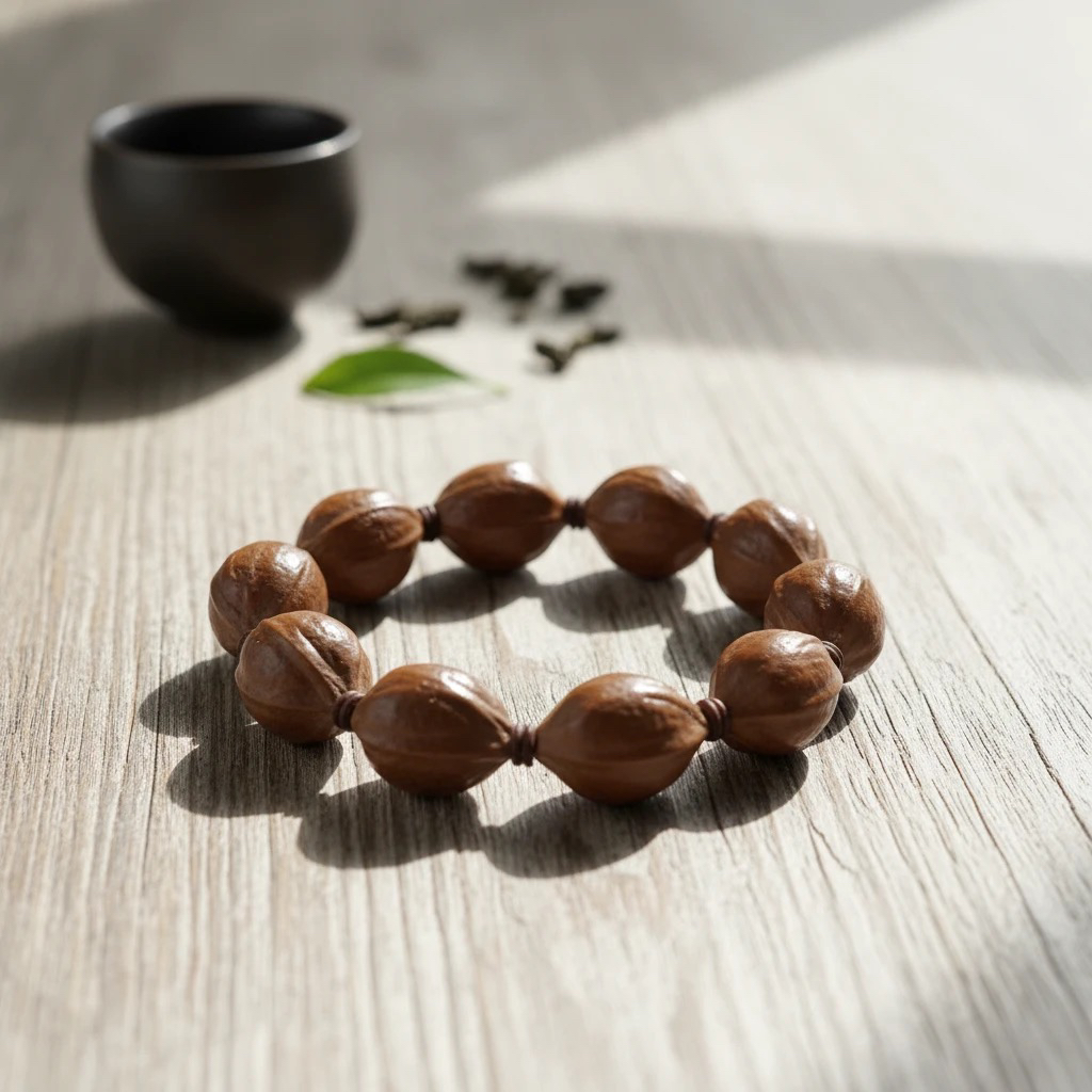 19.5 25梅林铁核橄榄核文玩手串素核原皮