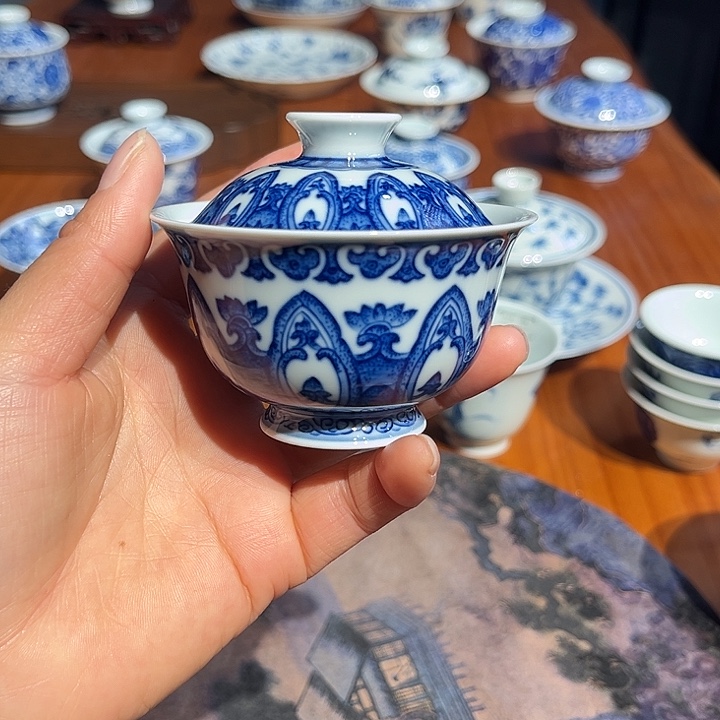 镹曰茶闲柴窑手工手绘青花