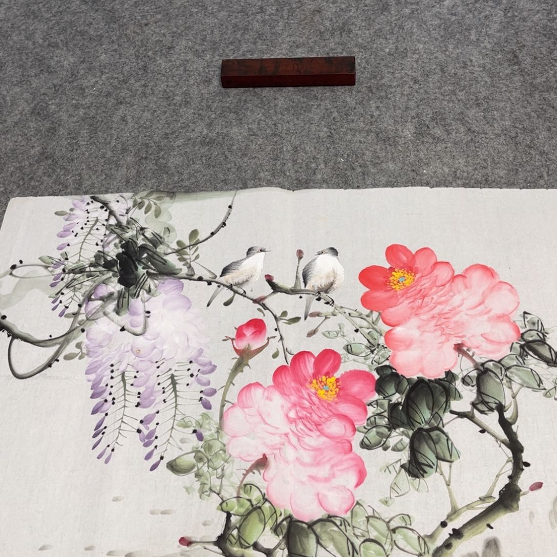 国画12.9纯手绘无边框作品