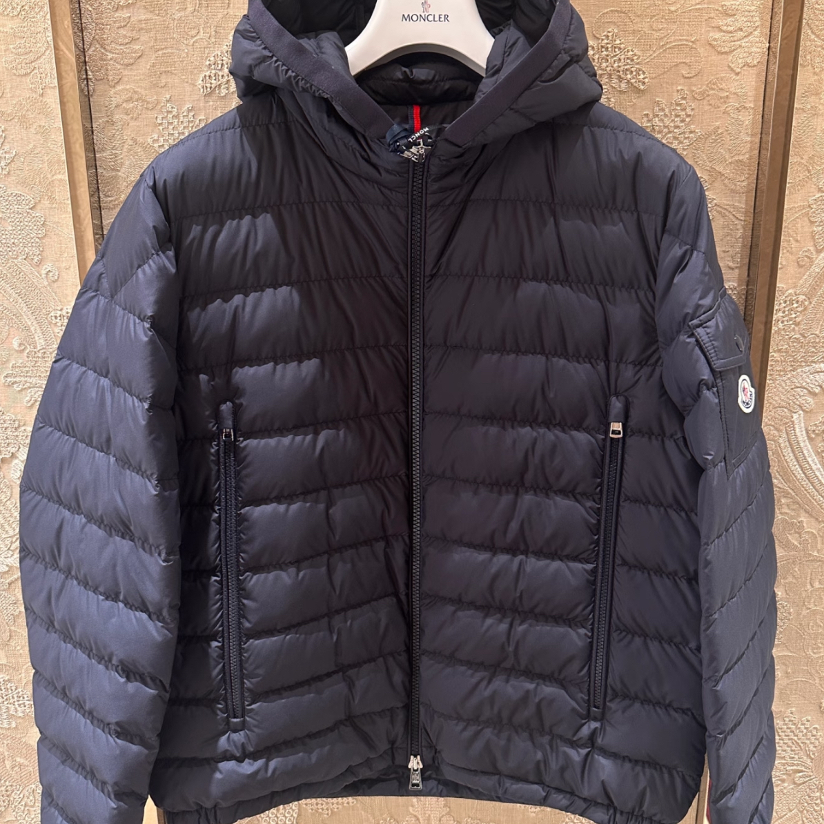 99新 CANADA GOOSE 蒙口薄棉藏蓝色羽绒服z478