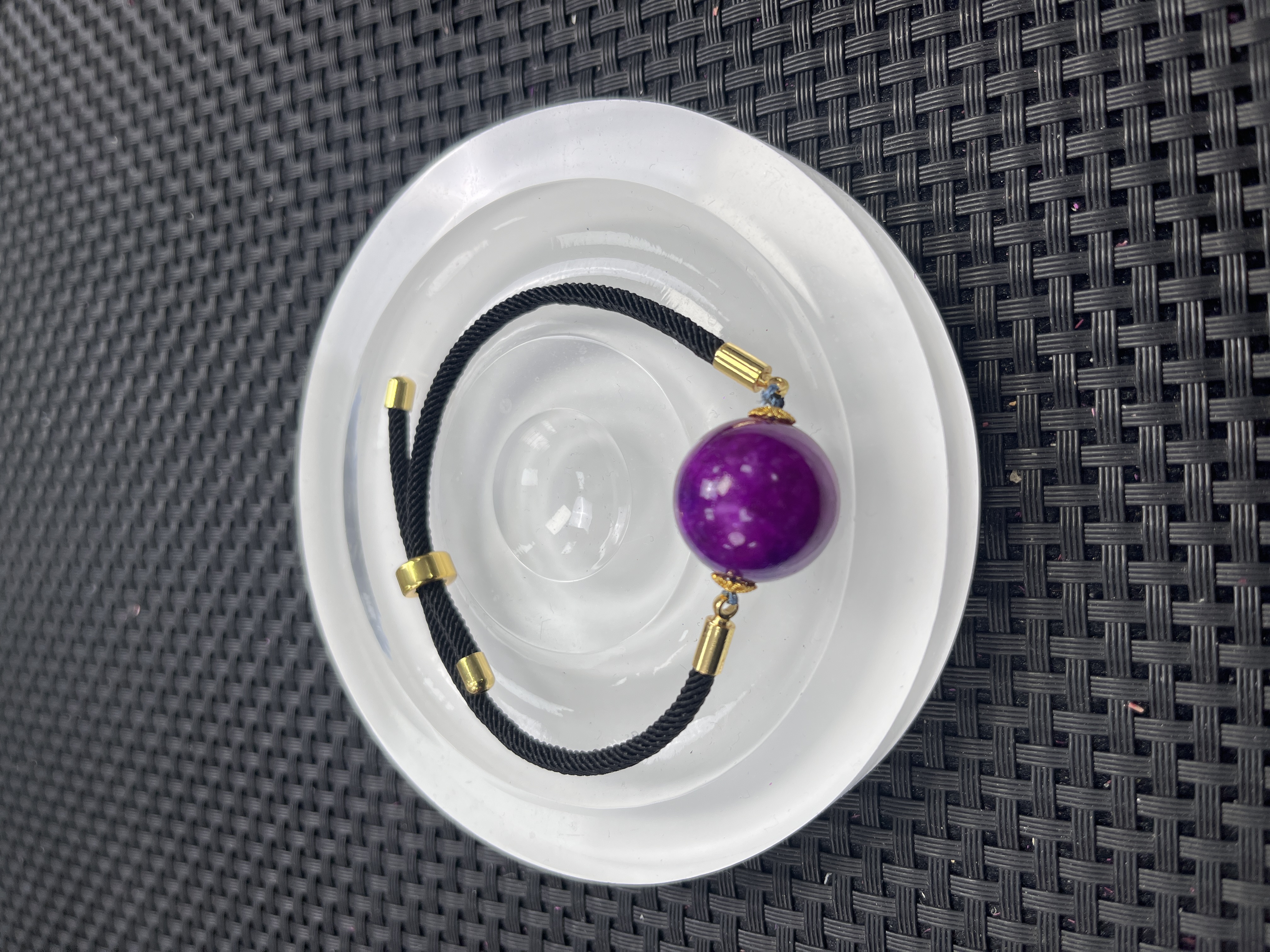 Z166蓝皮单珠手串女款主播推荐奇石